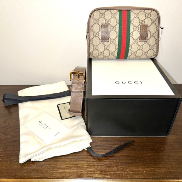 Gucci Ophidia GG Belt Bag With Removable Leather Strap - Picture 7 of 8